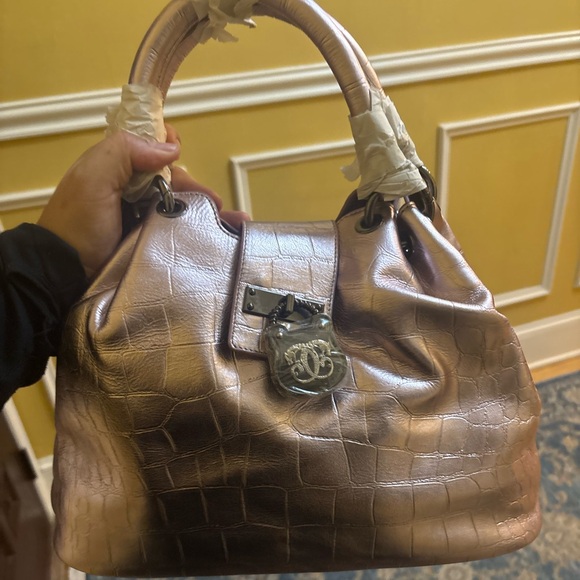 Sharif Handbags - Sharif Legacy Crocodile Embossed Setosa Leather City Hand Bag Purse